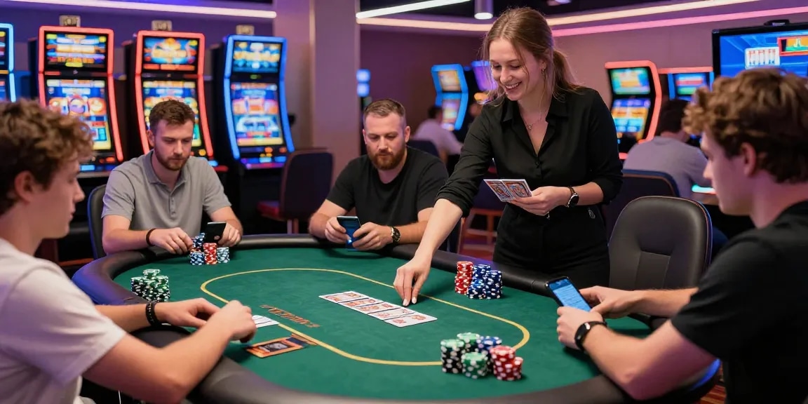 Experience seamless gaming at credit card casinos like https://brcs.co.uk with players at vibrant tables.