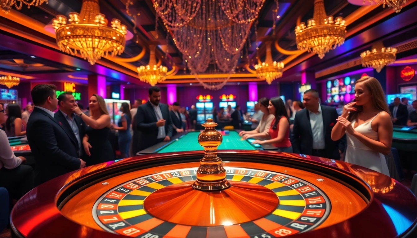 Situs toto menampilkan meja roulette yang menarik dengan pemain penuh semangat.