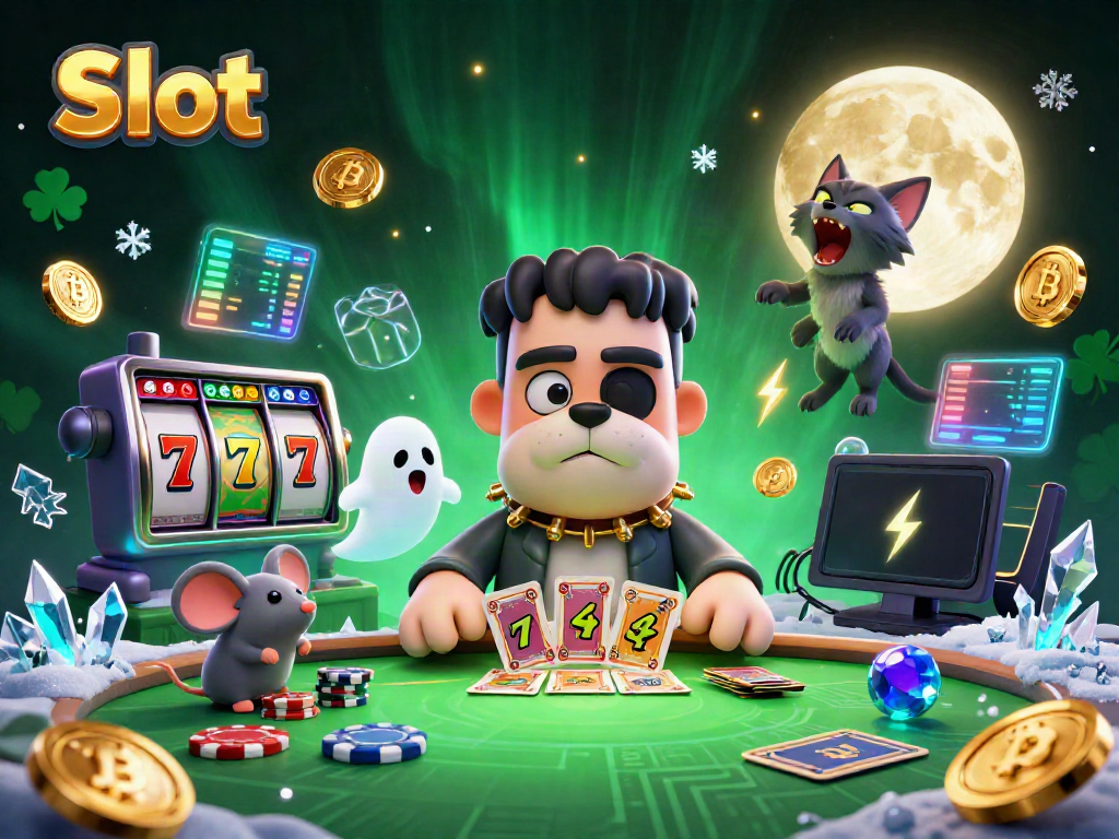 Kembangkan strategi Slot Anda dengan permainan kartu dan karakter unik dalam dekorasi kasino.