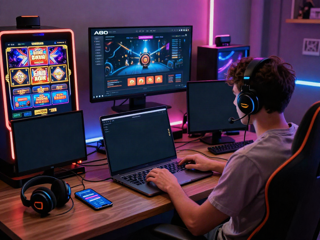 A80 casino platform with user engaged in gaming activities, showcasing colorful interface and immersive experience.