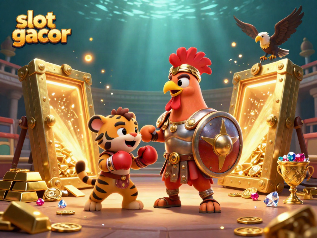 Slot gacor menghadirkan petualangan mendebarkan dengan simbol permainan dan karakter joker dalam aksi.