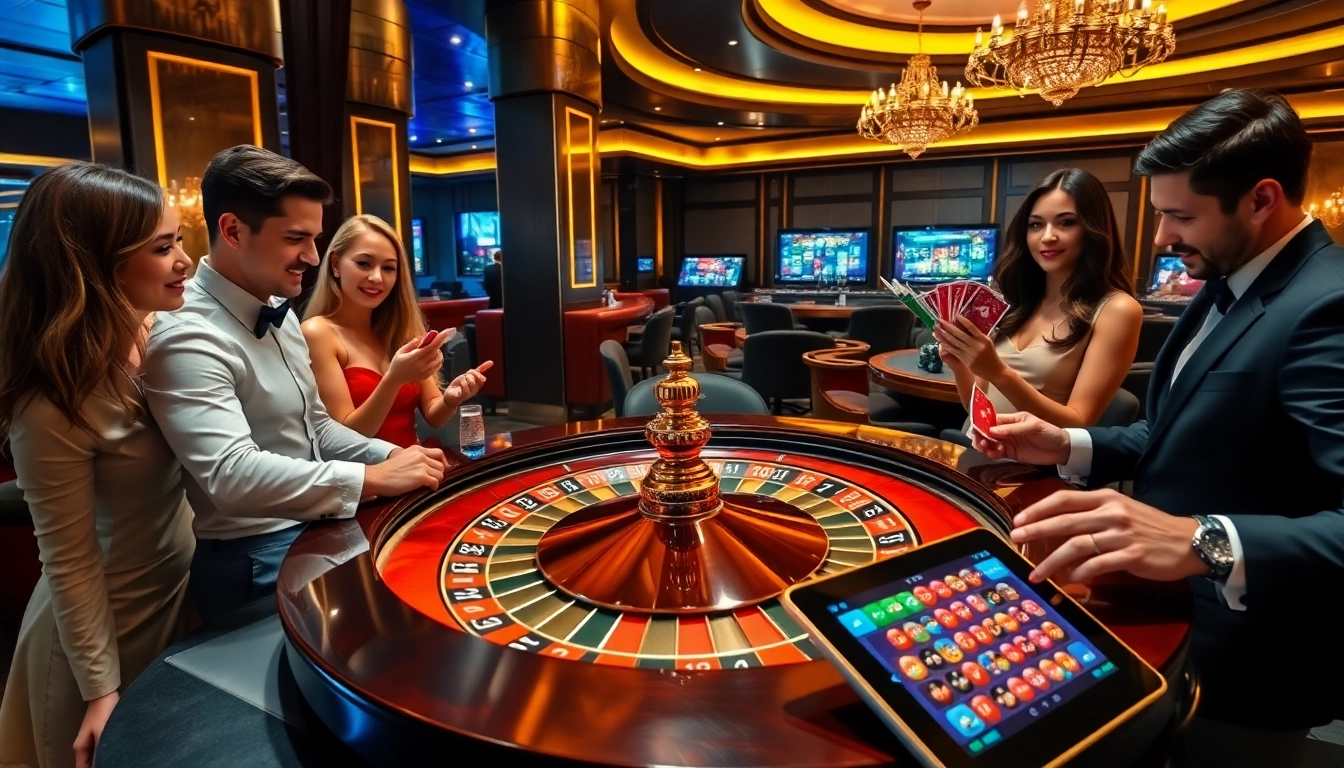 Gambling excitement at 88vv casino with players at a roulette table.