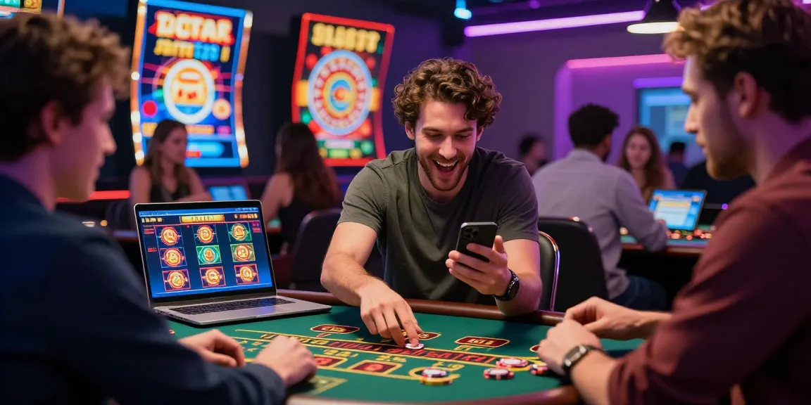 Engaged players enjoying the excitement of credit card casinos in a lively online gaming atmosphere.