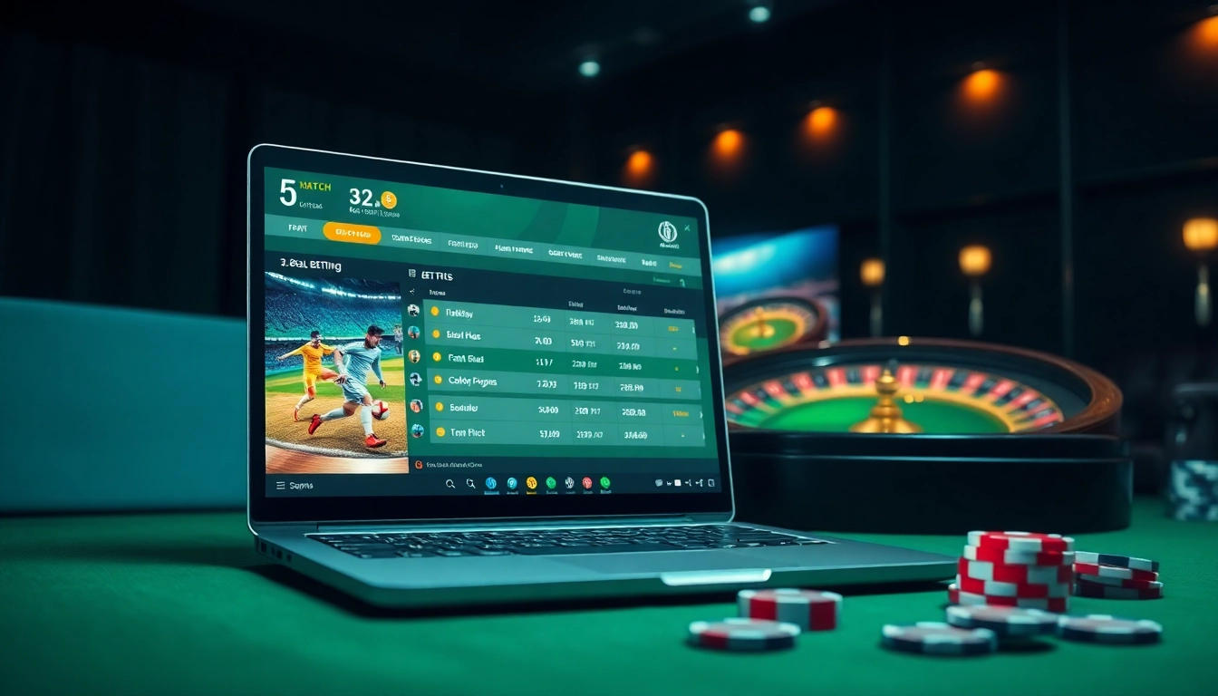 Exciting แทงบอลโลก betting action on a modern online platform with luxury casino elements.