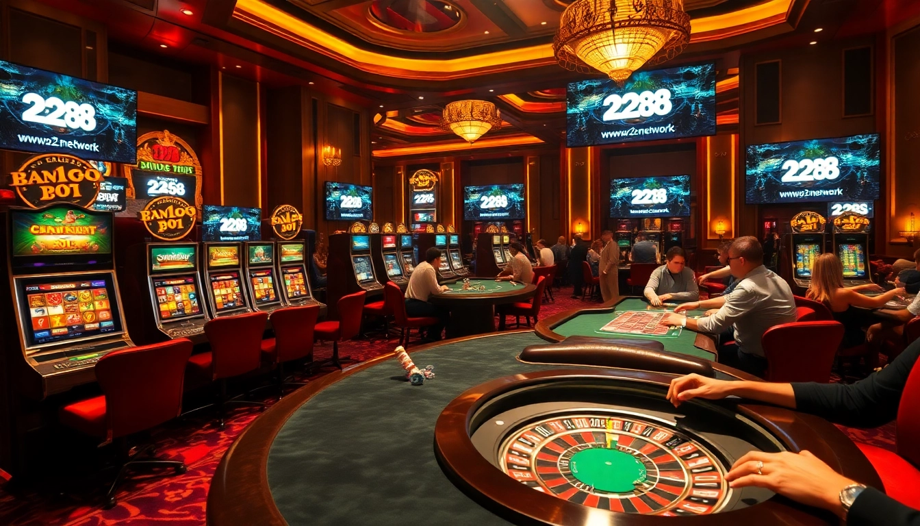 Players enjoying high-stakes games at a luxurious casino featuring http://2b8.network/ gaming platforms.