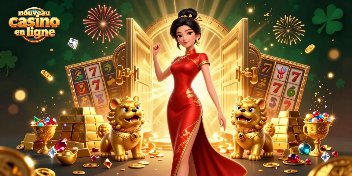 Vivez un gameplay palpitant au nouveau casino en ligne avec des feux d'artifice vibrants et des rouleaux de machines à sous dorés.