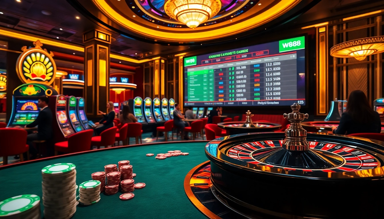 Experience the thrill of wagering at Trang chủ WW88 with vibrant casino tables and engaging gameplay.