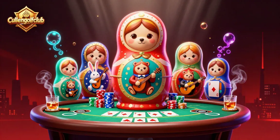 Cullengolfclub showcases a vibrant scene of playful bears in casino attire, capturing the excitement of online gaming.