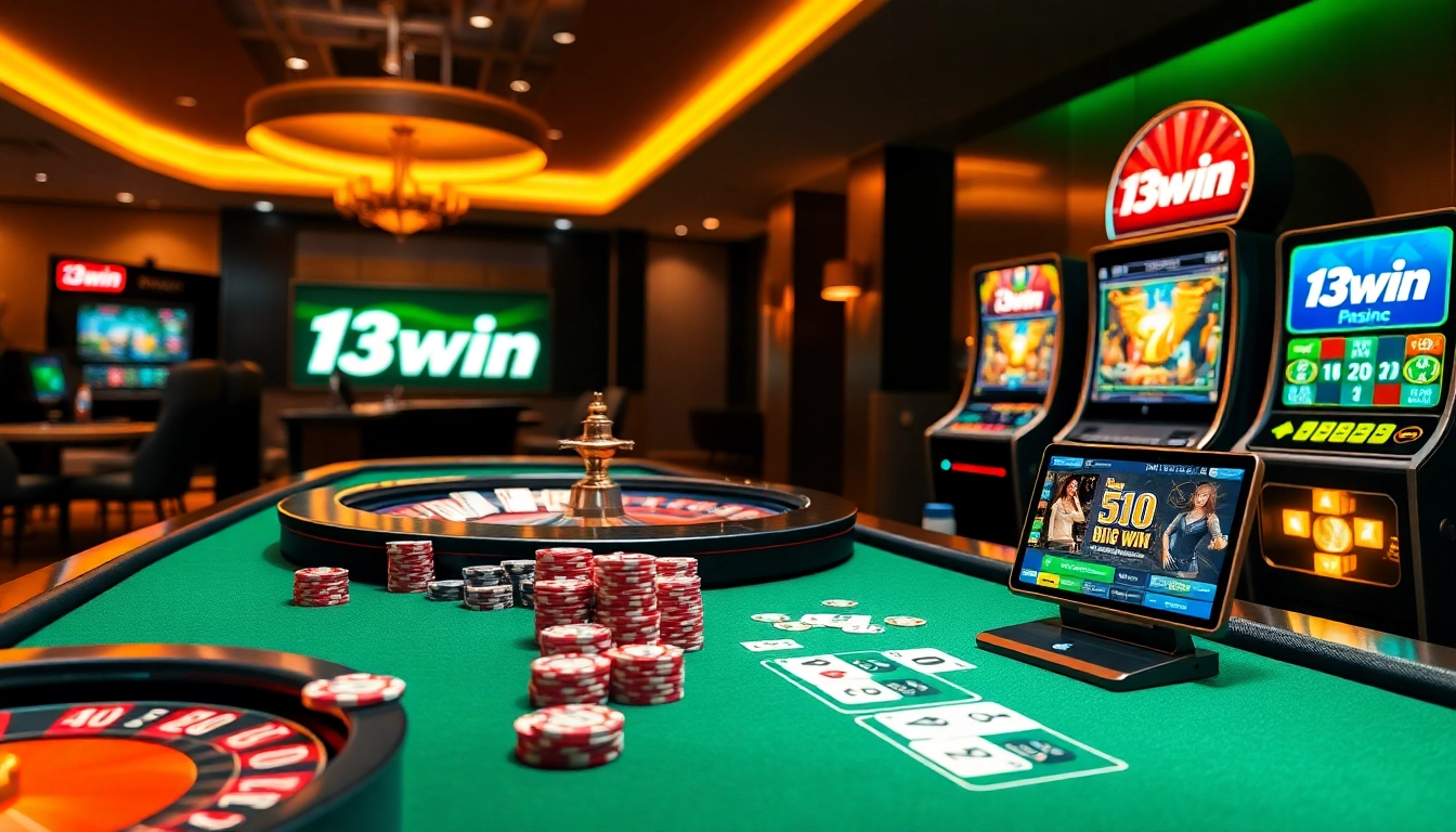 Experience the excitement of 13win with vibrant casino tables and dynamic gaming action.