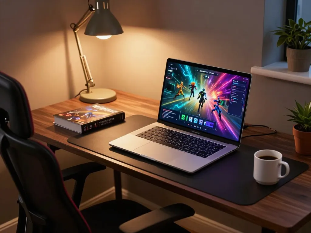 Engaging online gaming experience with NEKATWIN interface showcased on a laptop.
