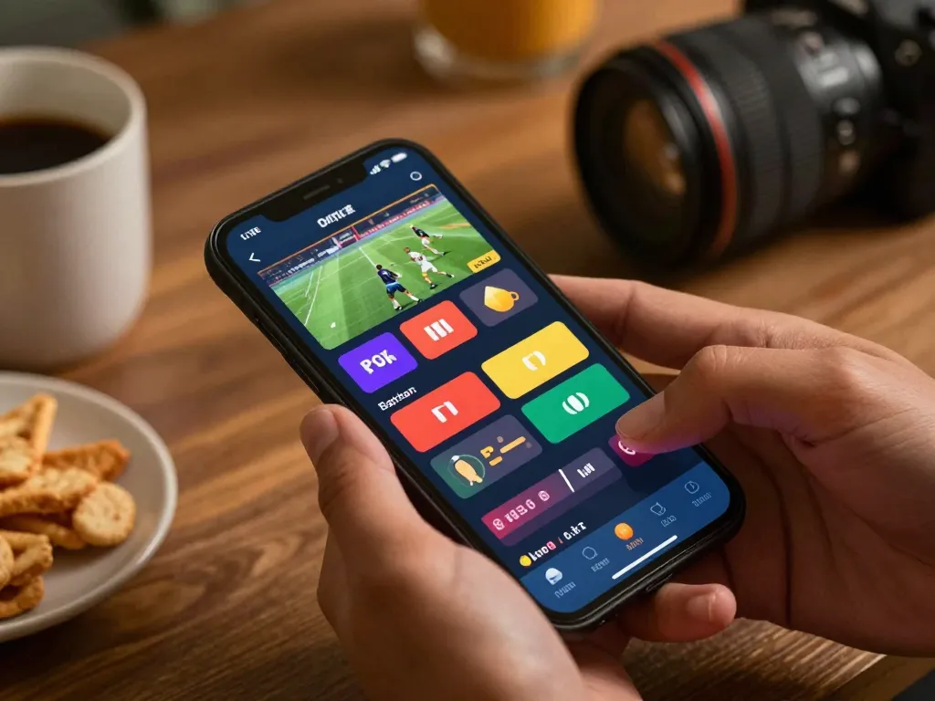 Dynamic sports betting action on m108 app with live events and vibrant interface in focus.