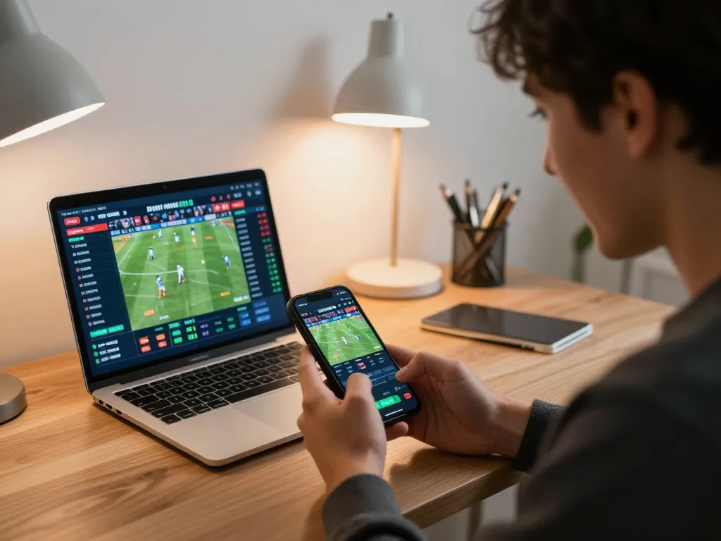 Place bets live on tr88k.com using smartphone and laptop for exciting sports betting.