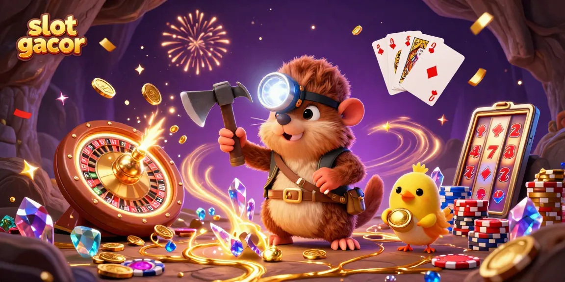 Menangkan permainan slot gacor dengan jackpot penuh, kota kasino dan suasana ceria.