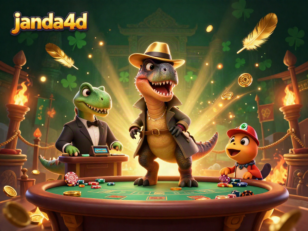 Proses taruhan di janda4d dengan velociraptor dan stegosaurus di meja blackjack.