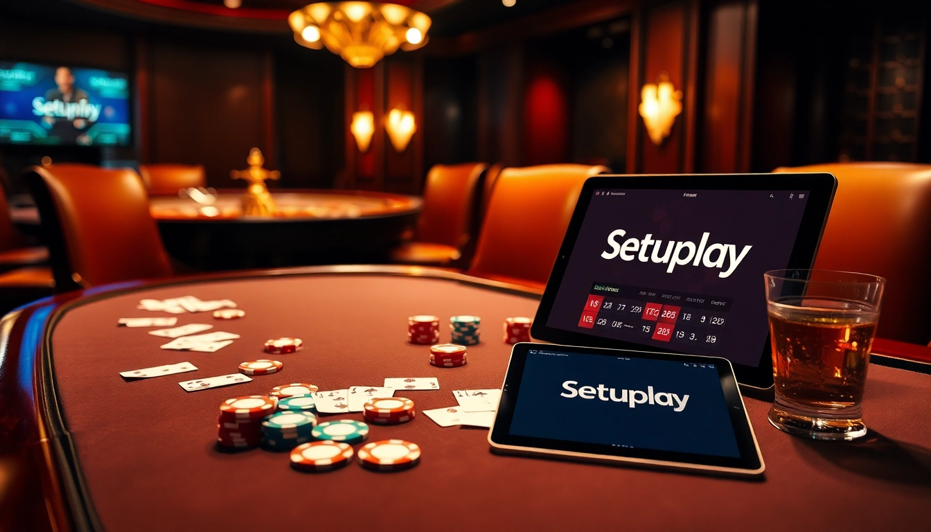 Engage with excitement at Sepuhplay's poker table surrounded by vibrant chips and cards.