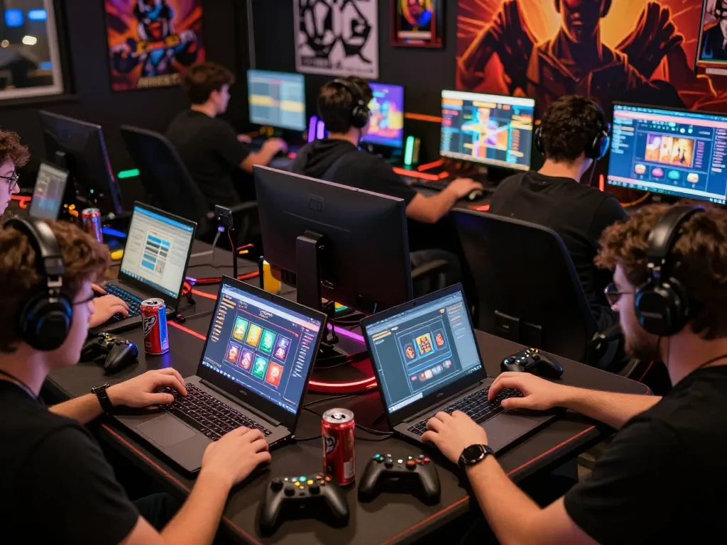 Engaged players enjoying sunwin20 online gaming experience with vibrant graphics in a lively setting.