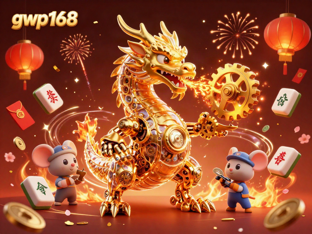 Menangkan game slot di gwp168 dengan suasana menarik dari naga emas dan elemen keberuntungan.