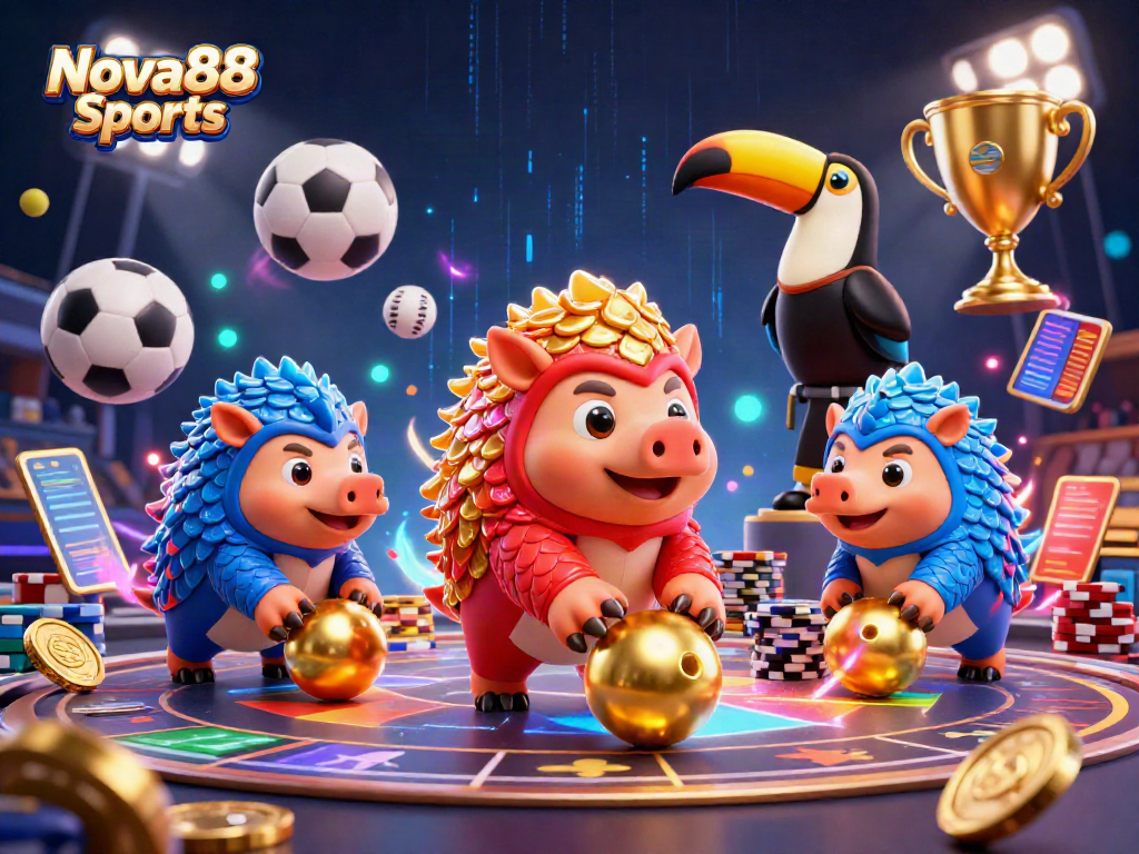 Engage with Nova88 Sports as pangolins bowl through bets and trophies in vibrant action.