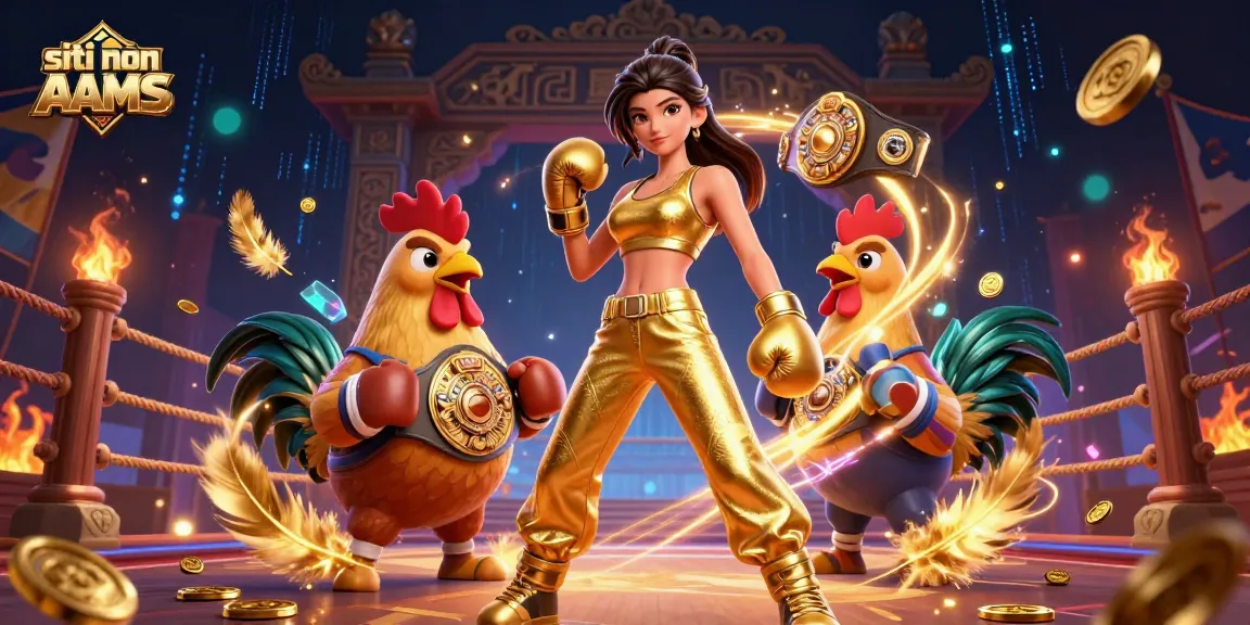 Scena d'azione di gioco sui siti non AAMS con un concorrente agguerrito e un gallo da combattimento in un'arena vibrante.