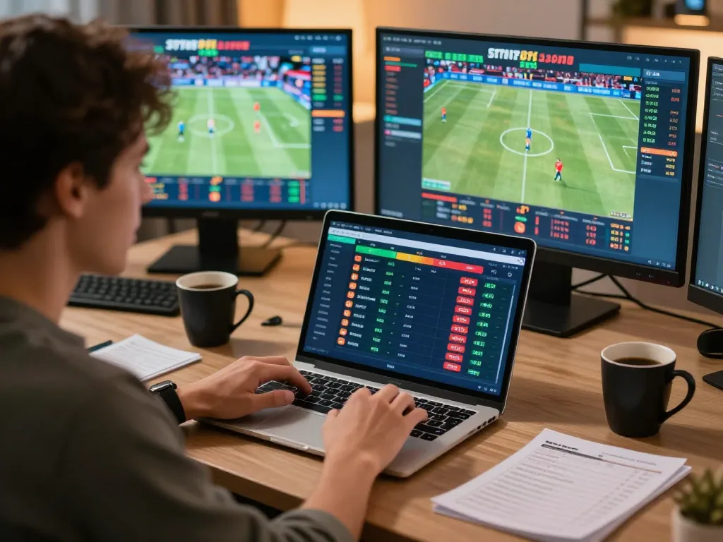 Engaging in live betting on five88 com with multiple sports matches displayed on screens