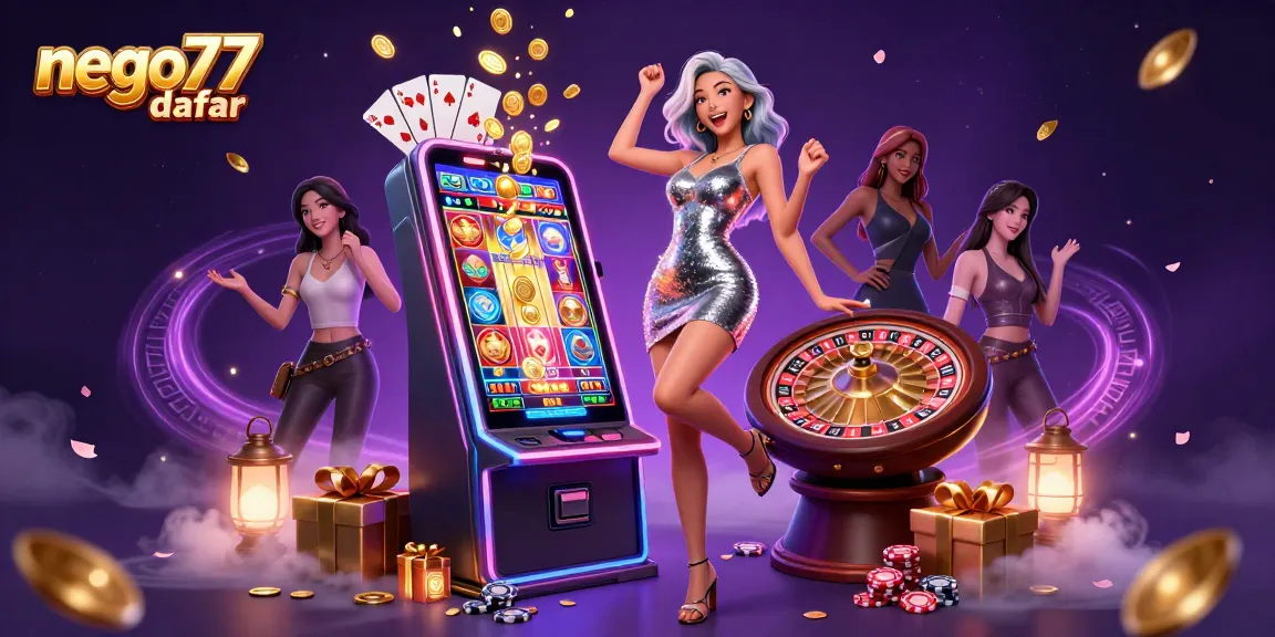 Ignite your gameplay with nego77 daftar as the Asian woman celebrates a jackpot in a vibrant casino.