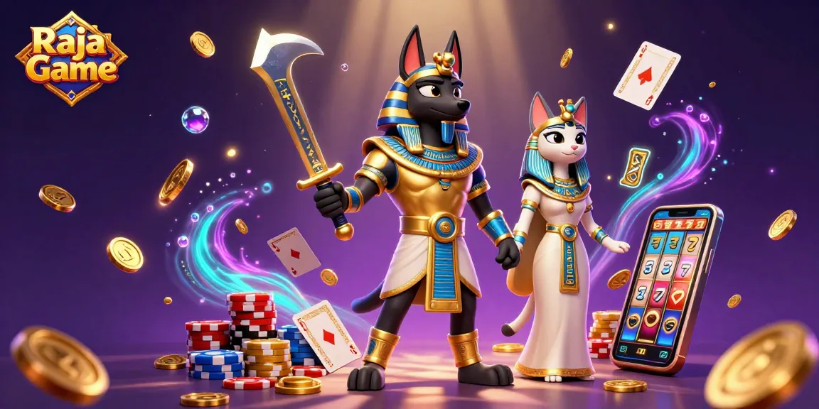 Engage in thrilling gameplay at Raja Game with glowing hieroglyphs and exciting rewards.