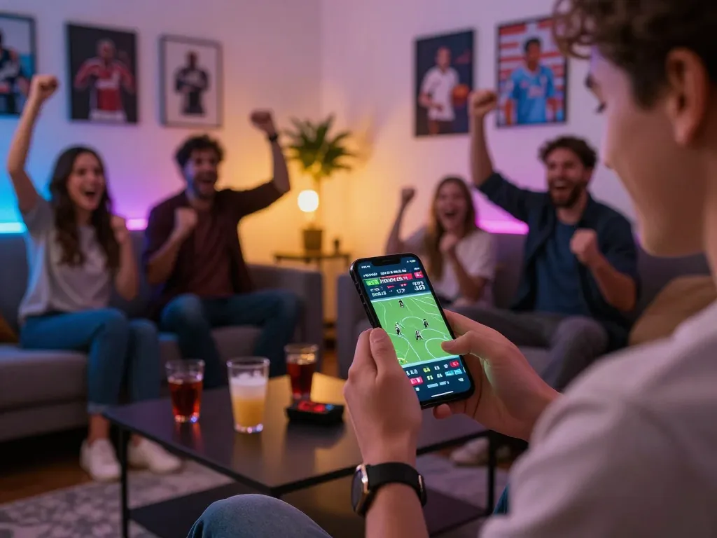 Engaging with uk88 com on mobile for live sports betting with friends in a lively atmosphere