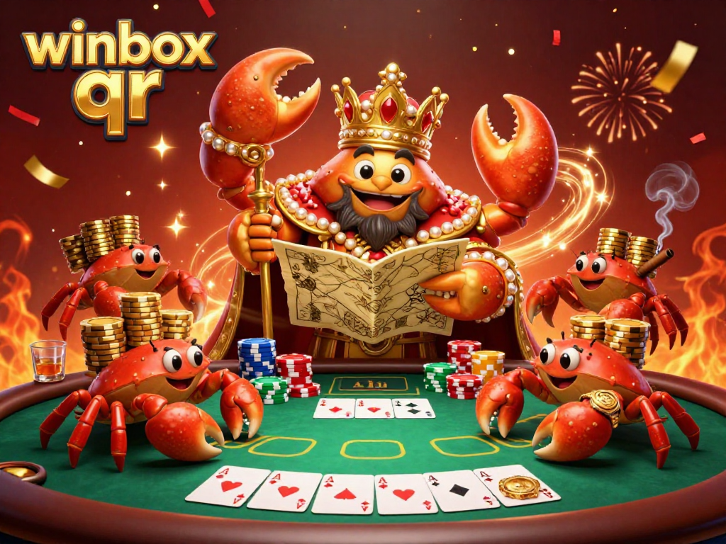 Experience the thrill of winbox qr with the golden crab emperor at a lively poker table.
