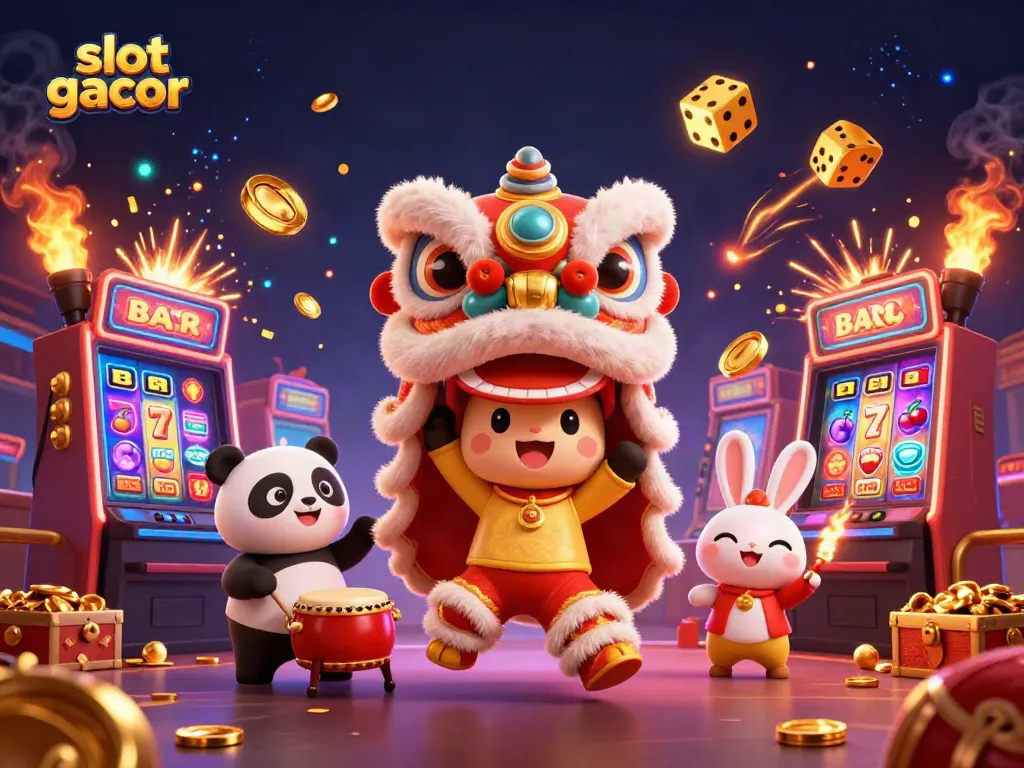 Engage with slot gacor action through vibrant characters and dynamic 3D casino elements.