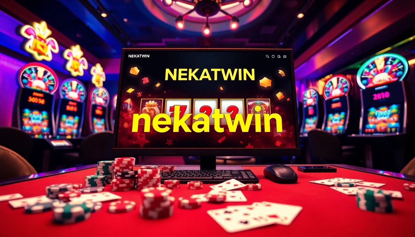 Engaging scene of daftar nekatwin gaming experience with vibrant slot machines and scatter symbols.