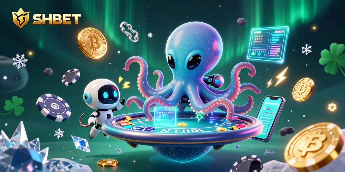 Engage in thrilling gameplay at SHBET with vibrant alien characters operating a poker table.