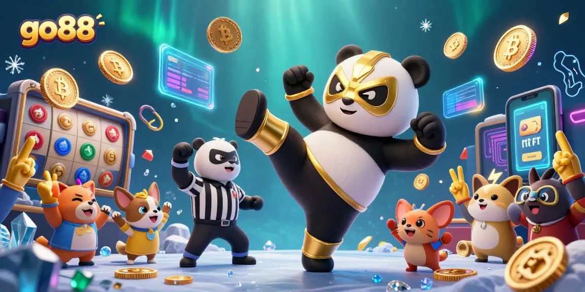 Experience the excitement of go88 through engaging gameplay illustrated by a dynamic scene of a wrestling panda.