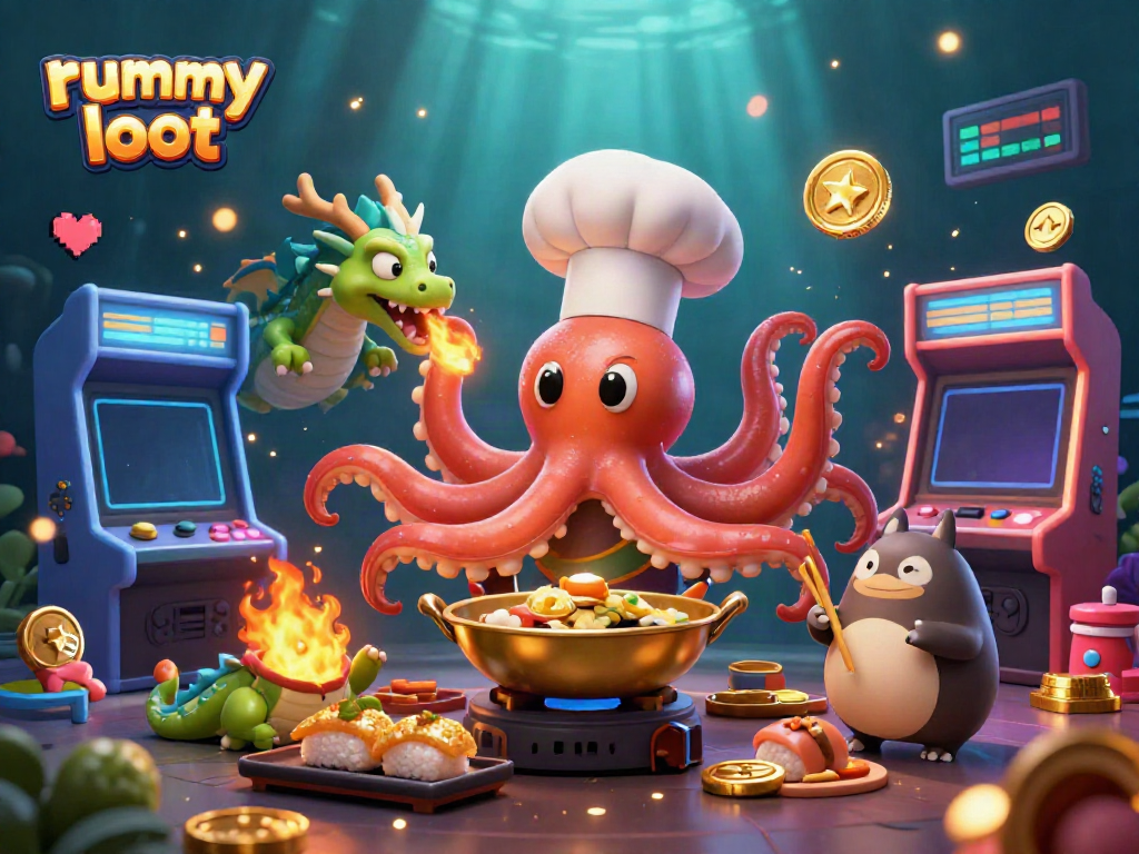 Engage in various online gameplay formats of Rummy Loot through a dynamic 3D illustration.