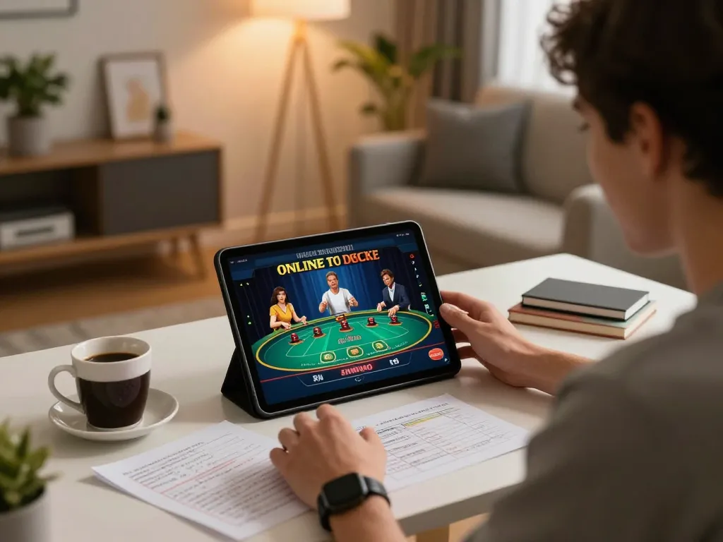 Engaged player experiencing excitement at the god55 casino online live dealer game interface on tablet.