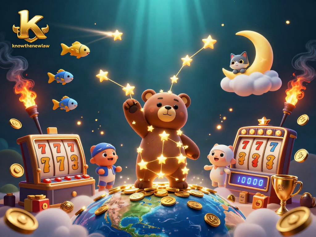 Spin to win with knowthenewlaw's golden stars and coins in this vibrant casino scene