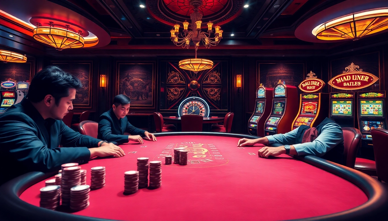 Experience excitement with MV88 at a luxurious casino poker table.