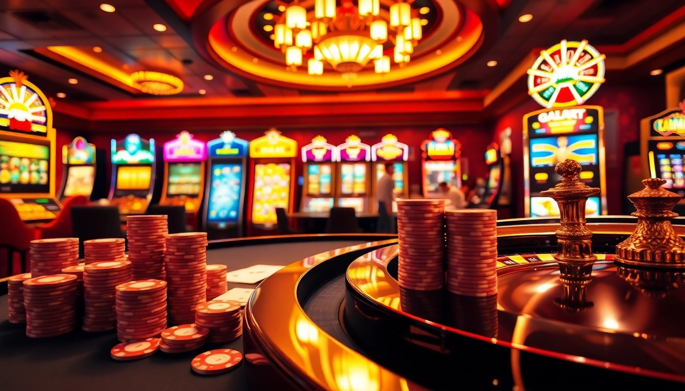 Engaging players at a luxury casino environment with vibrant gaming elements at https://tg88.za.com/