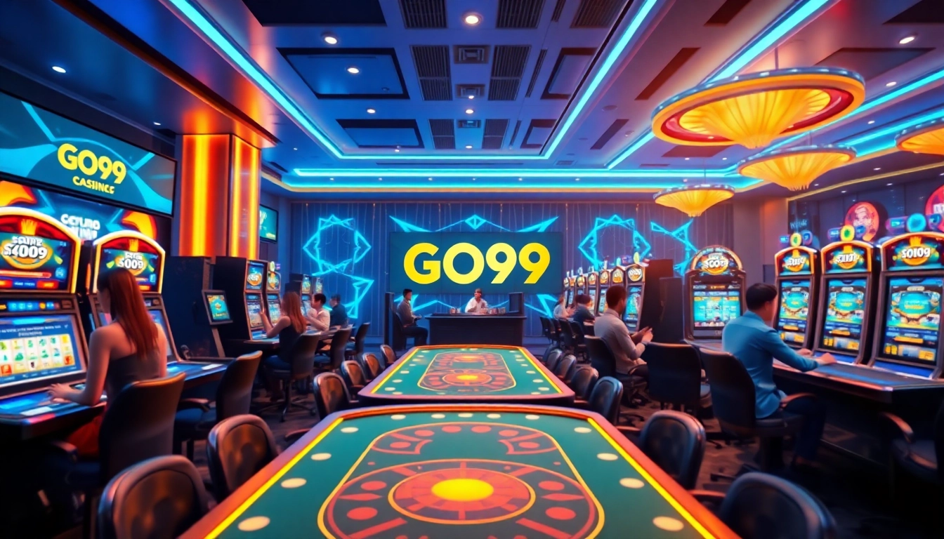 GO99 globe online gaming scene showcasing vibrant casino interface and secure transactions.