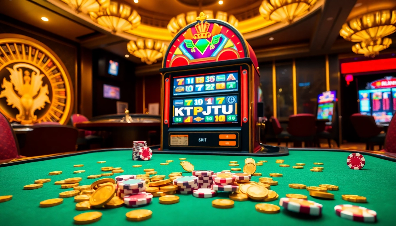 Experience the excitement of KTPJITU slot games with vibrant machines and thrilling casino action.