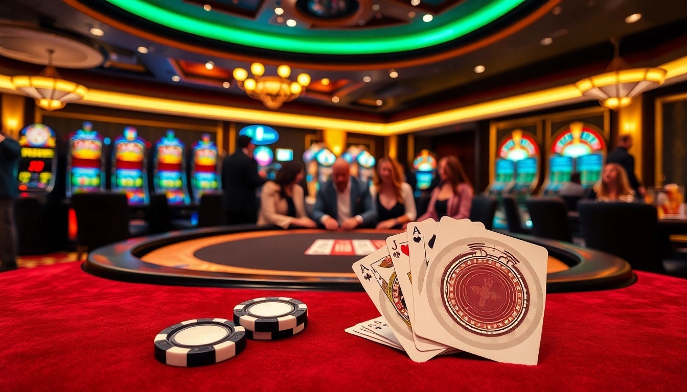 Engage in high-stakes poker excitement at https://rr9957.com/ with colorful chips and a vibrant casino atmosphere.