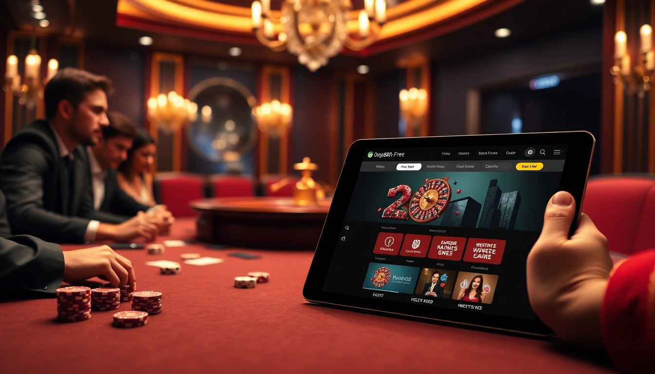 A high-stakes poker game at https://daga88.free/ featuring luxurious elements and intense player engagement.