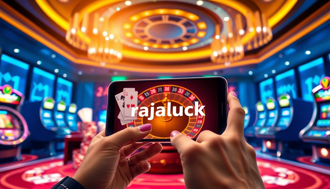 Experience the thrill of rajaluck with an engaging online gaming interface and casino elements.